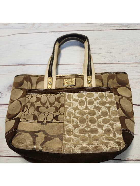 Coach Handbags - Coach Vintage Signature Patchwork Tote Bag Brown